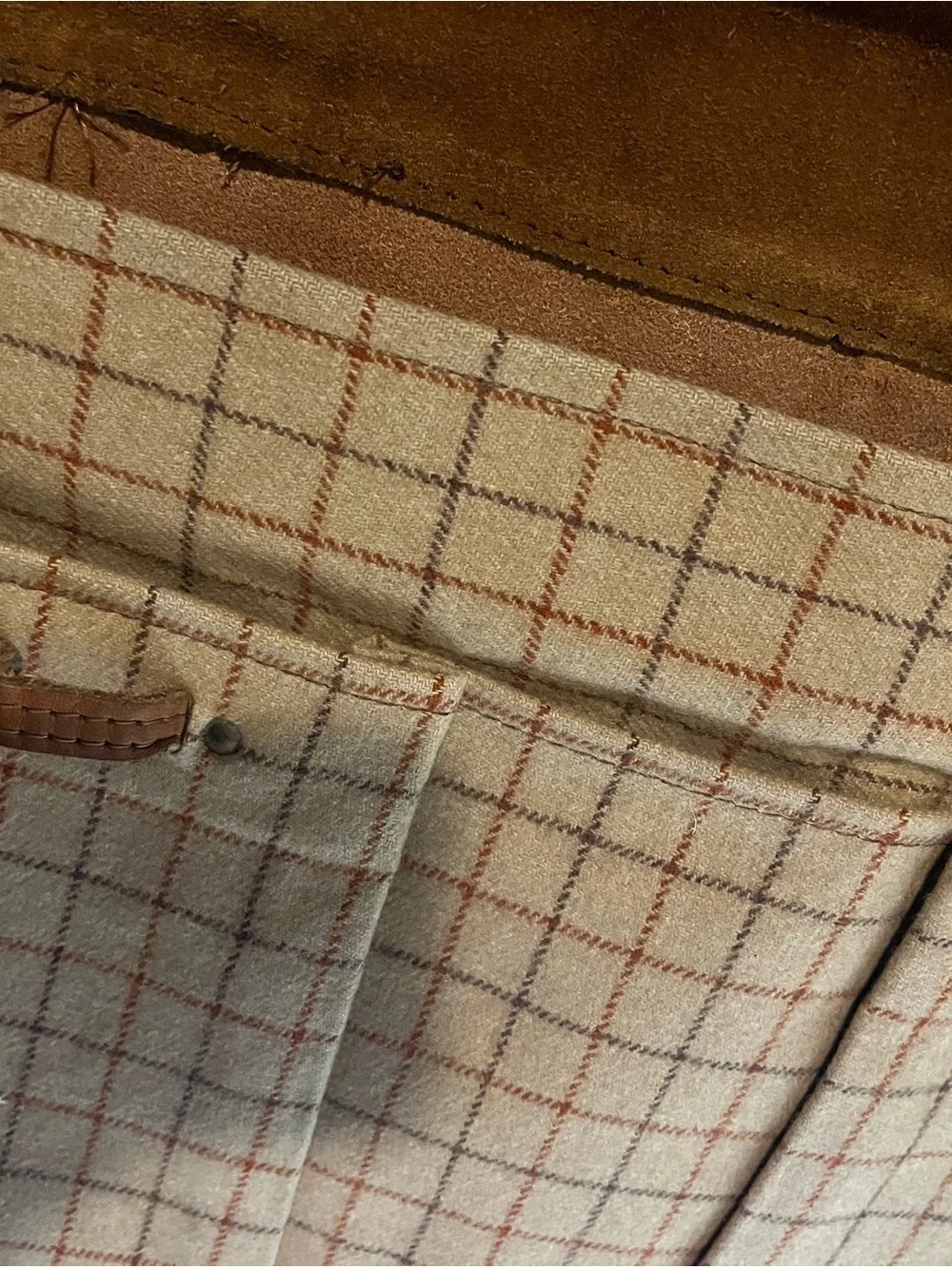Classic Tan Leather & Plaid Women’s Tote